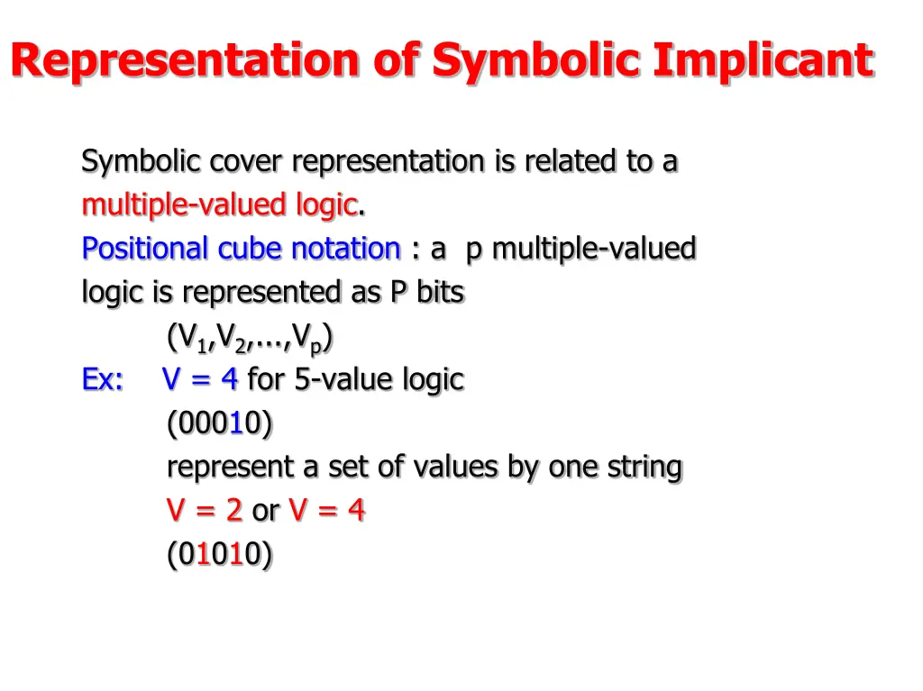 representation of symbolic implicant