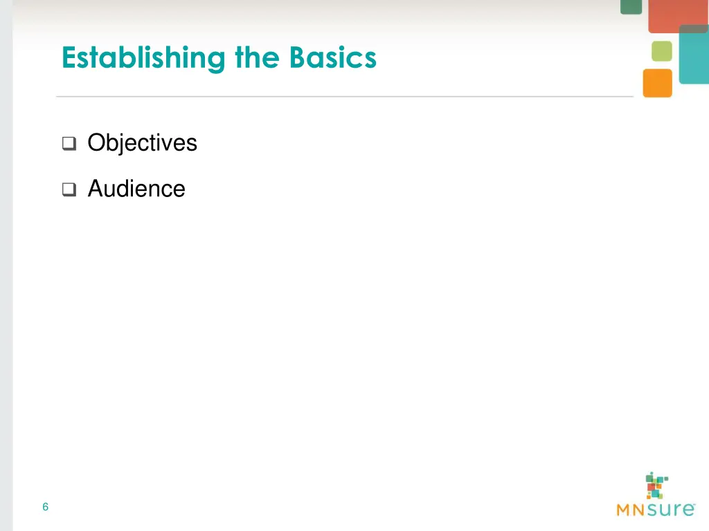 establishing the basics
