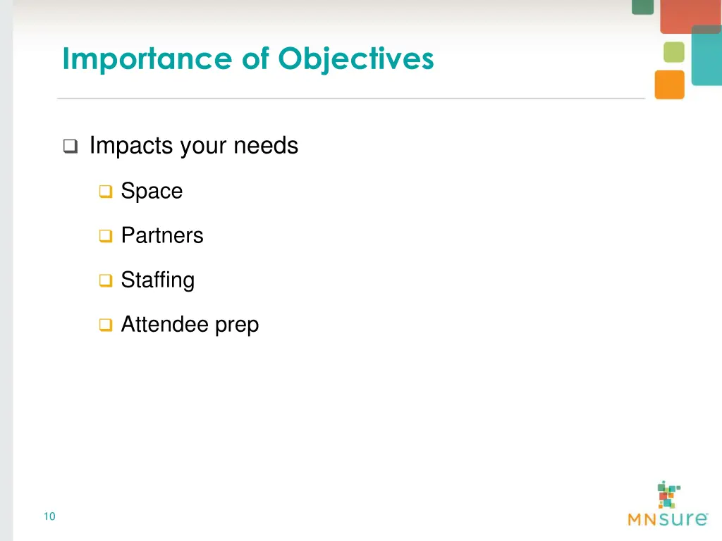 importance of objectives