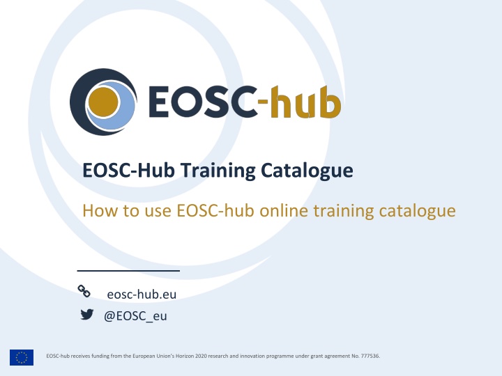 eosc hub training catalogue