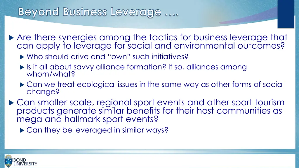 beyond business leverage