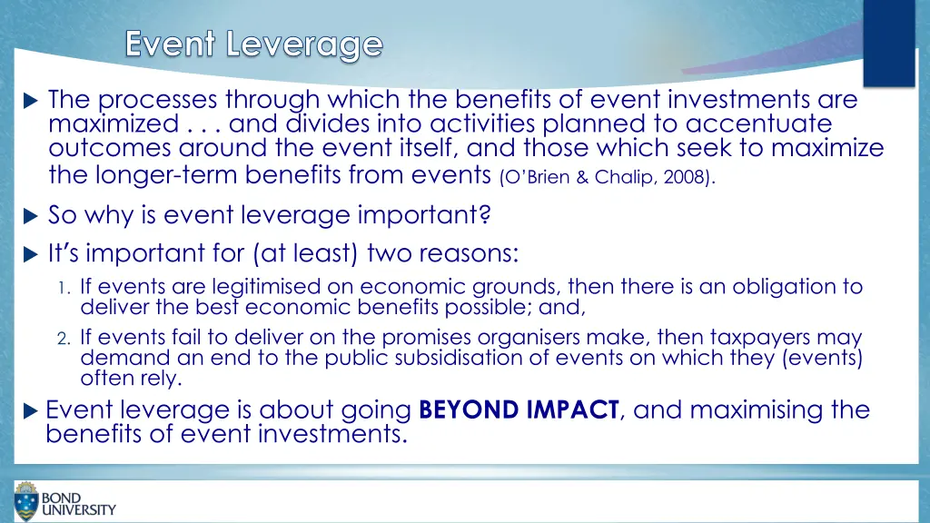 event leverage