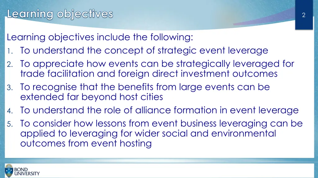 learning objectives