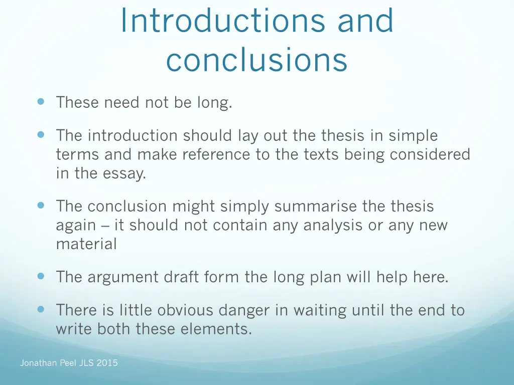 introductions and conclusions