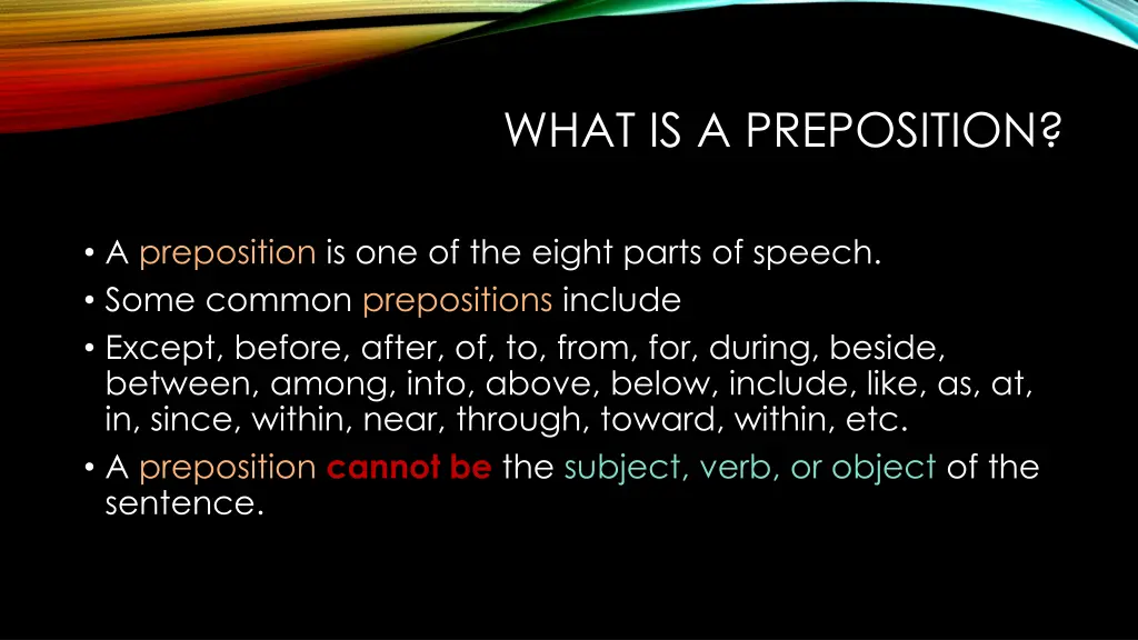 what is a preposition