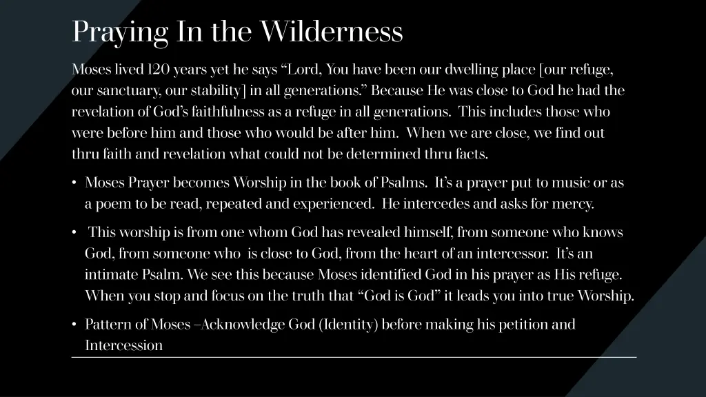 praying in the wilderness 1
