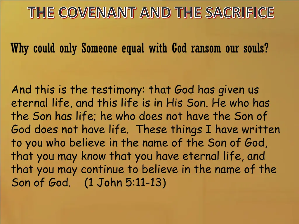the covenant and the sacrifice 2