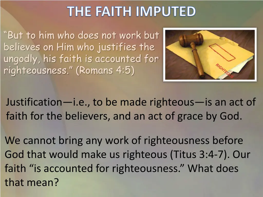 the faith imputed