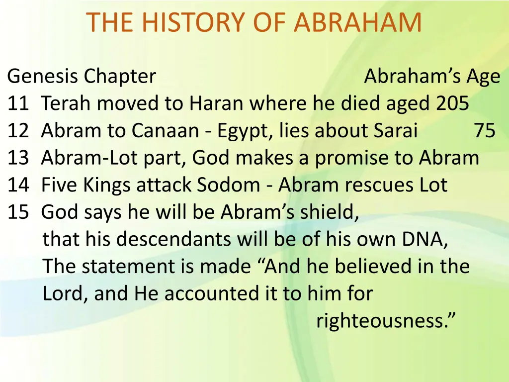 the history of abraham
