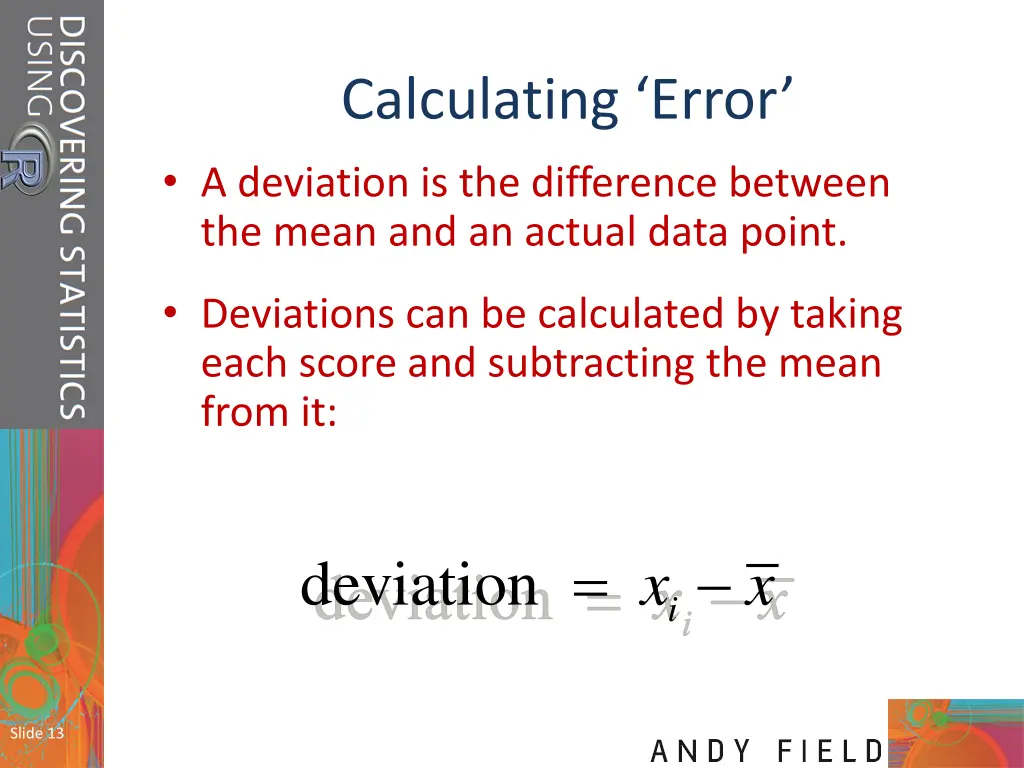 calculating error a deviation is the difference