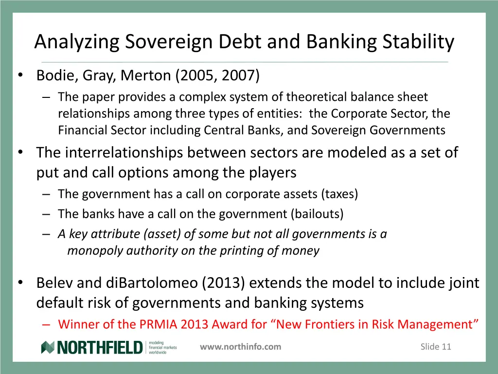 analyzing sovereign debt and banking stability