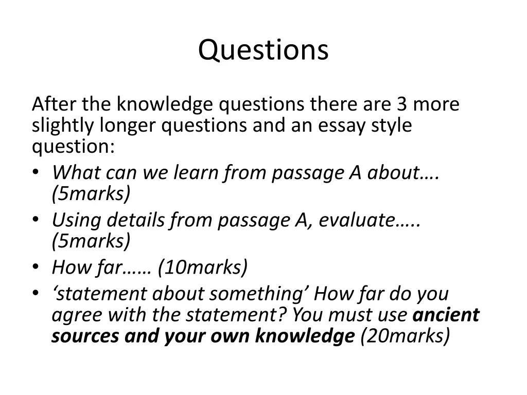 questions