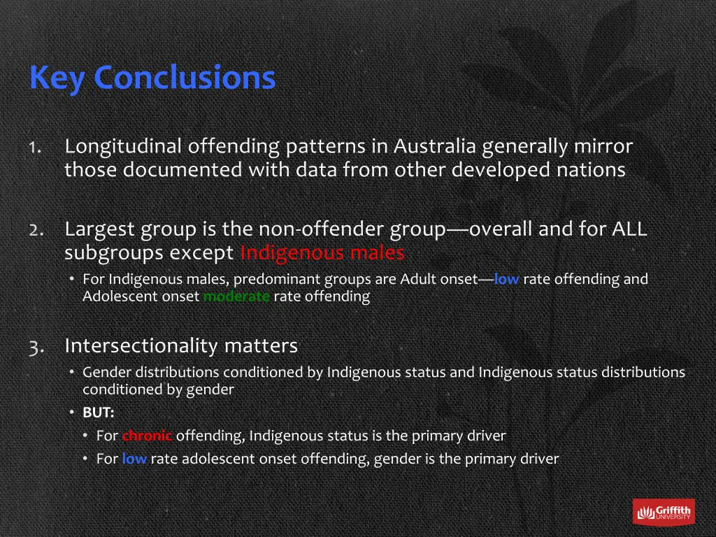 key conclusions