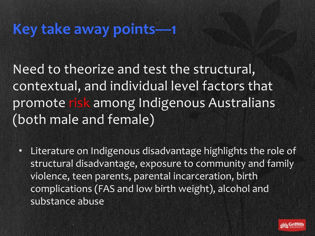 key take away points 1