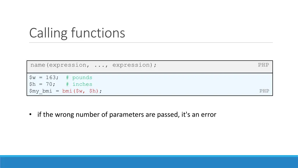 calling functions
