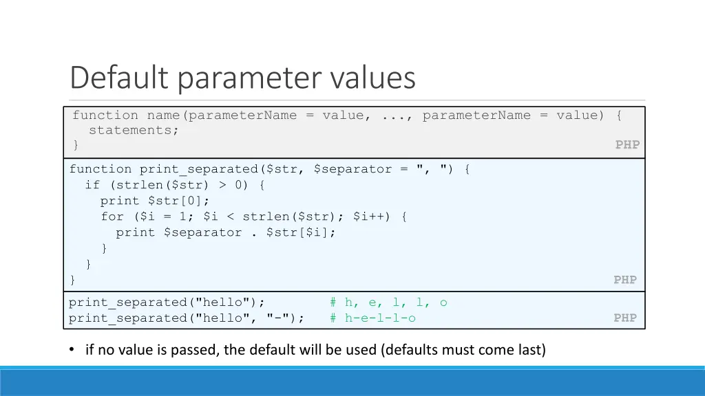 default parameter values