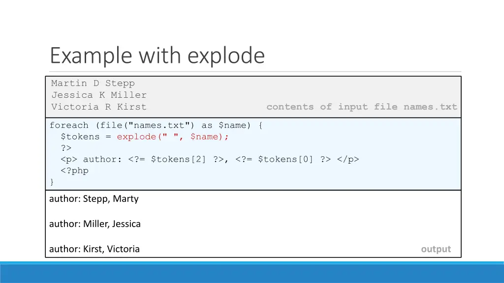 example with explode