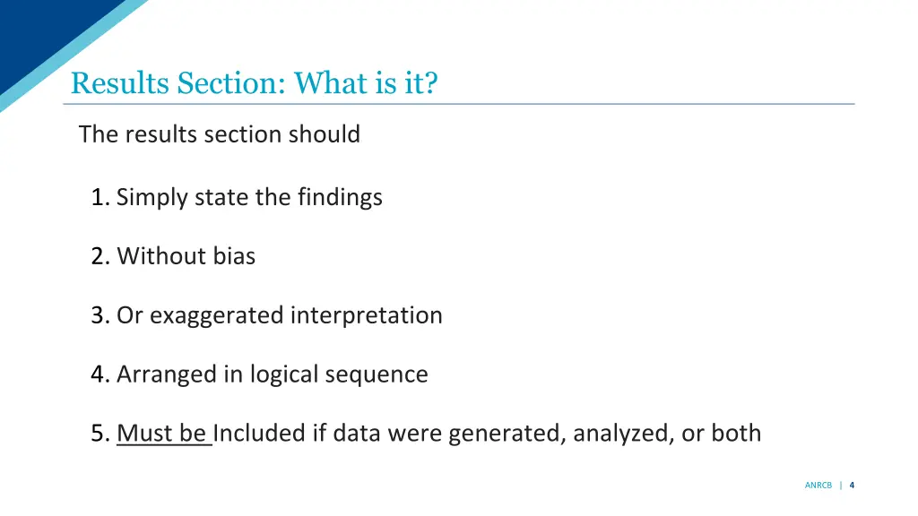 results section what is it 1