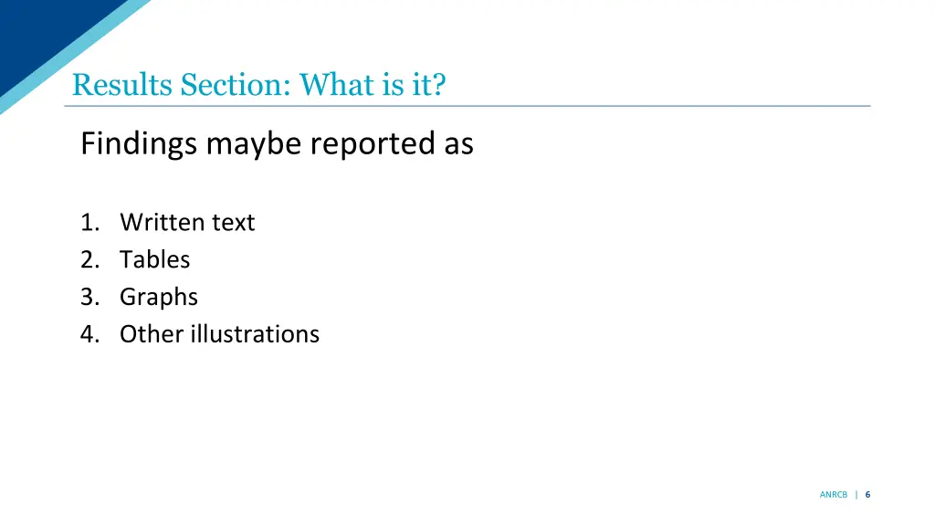 results section what is it 2