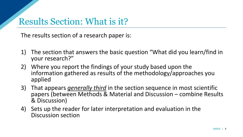 results section what is it