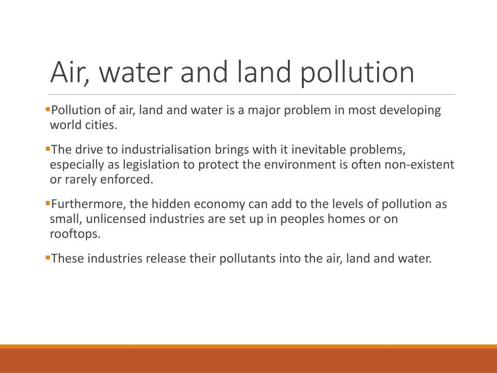 air water and land pollution