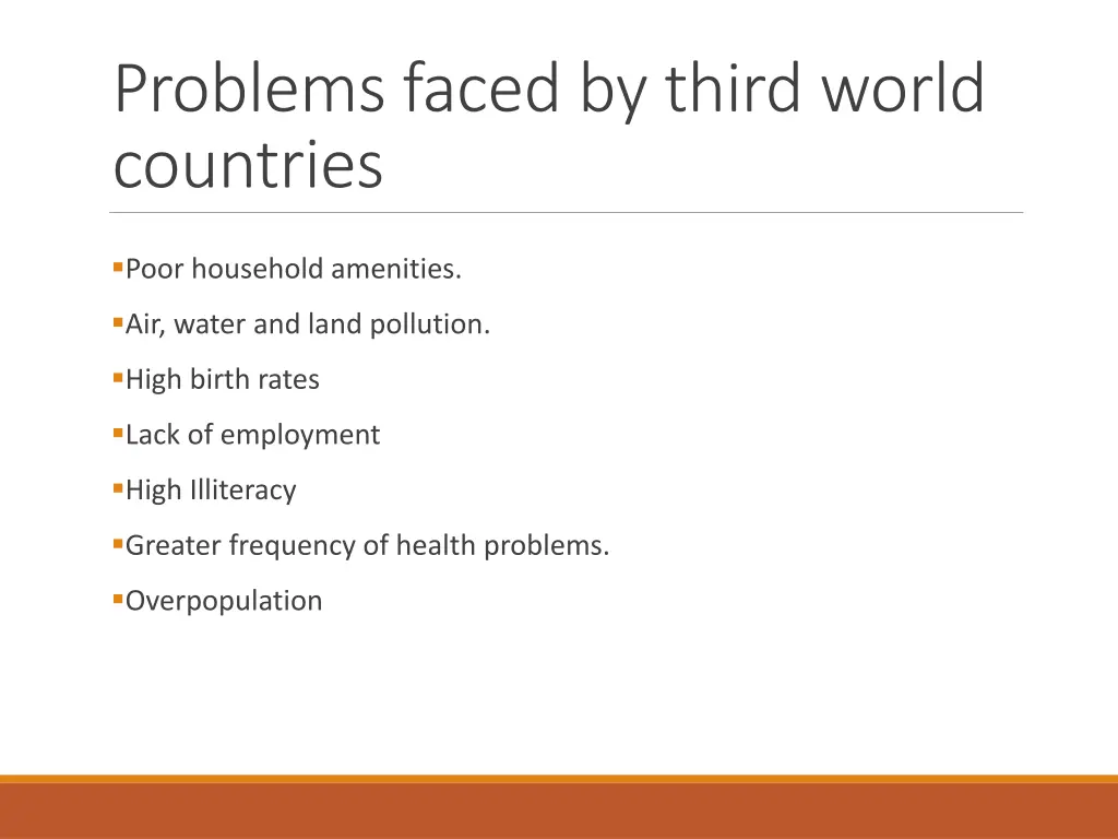 problems faced by third world countries