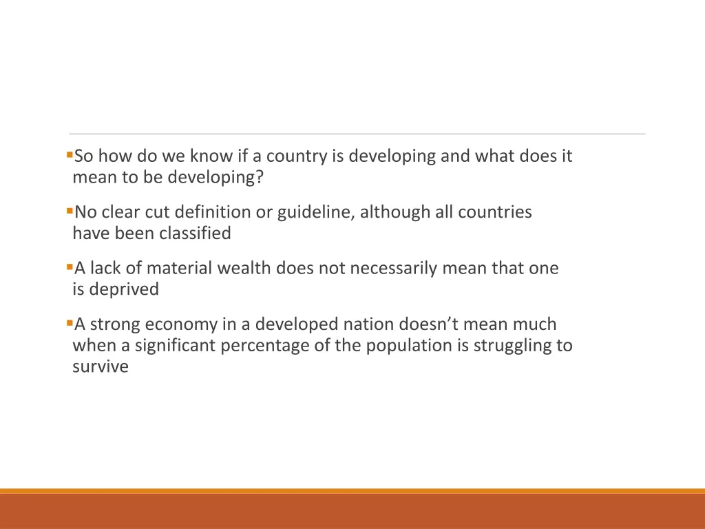 so how do we know if a country is developing