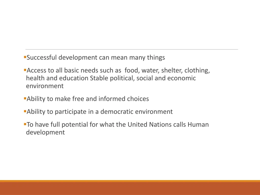 successful development can mean many things