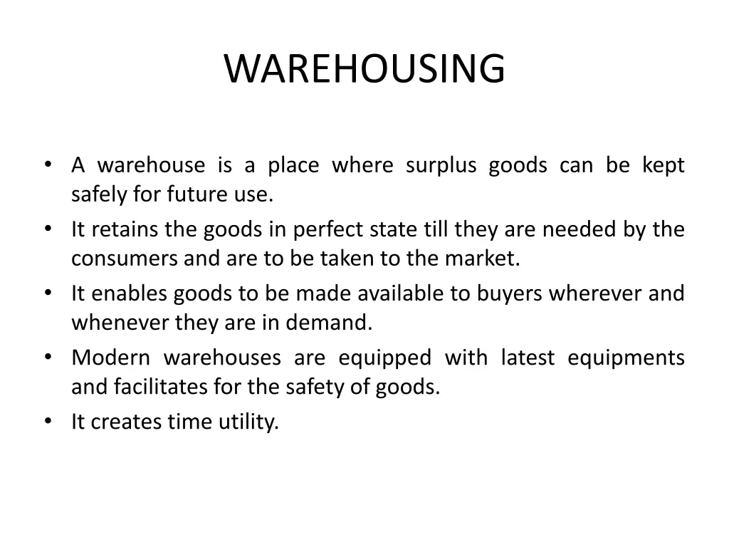 warehousing