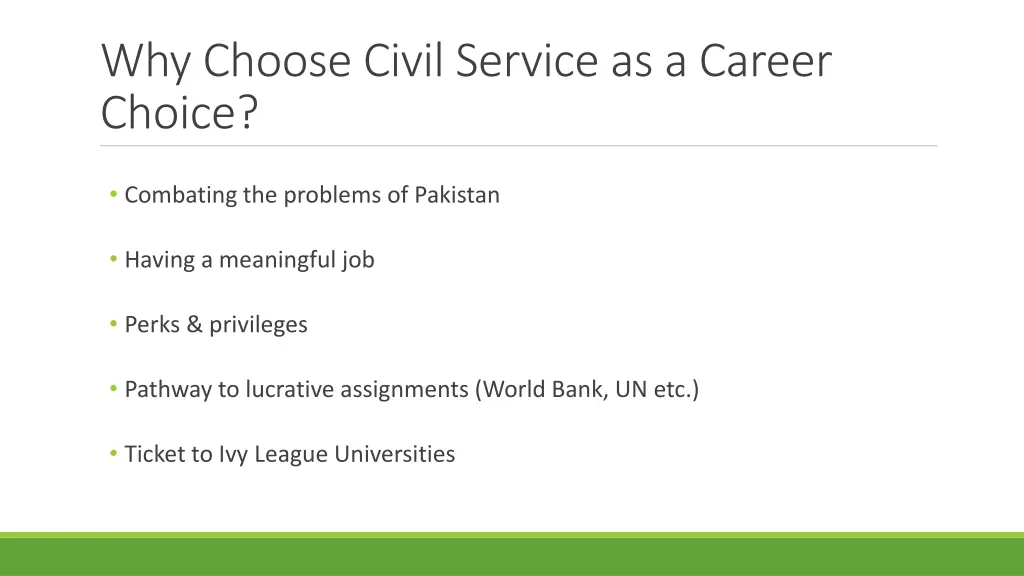 why choose civil service as a career choice