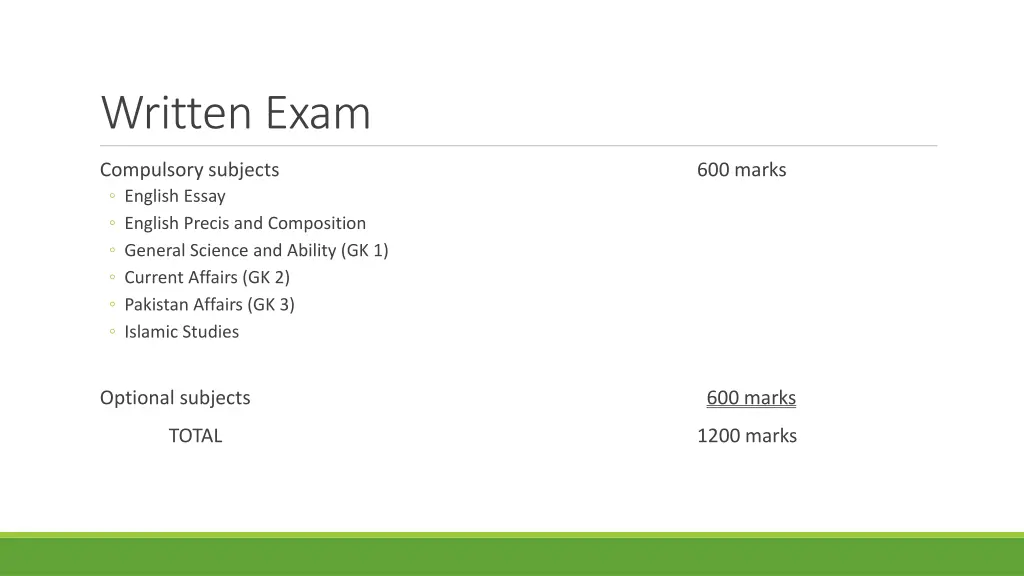 written exam