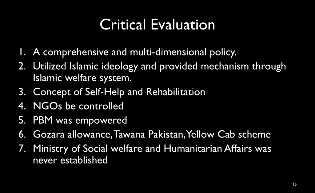 critical evaluation