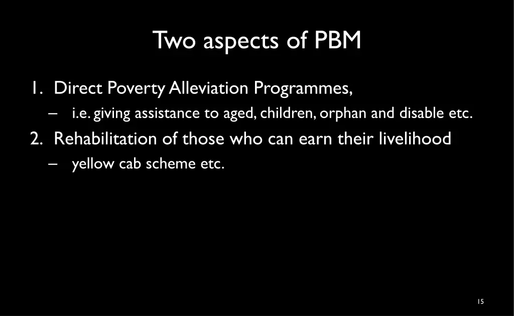 two aspects of pbm