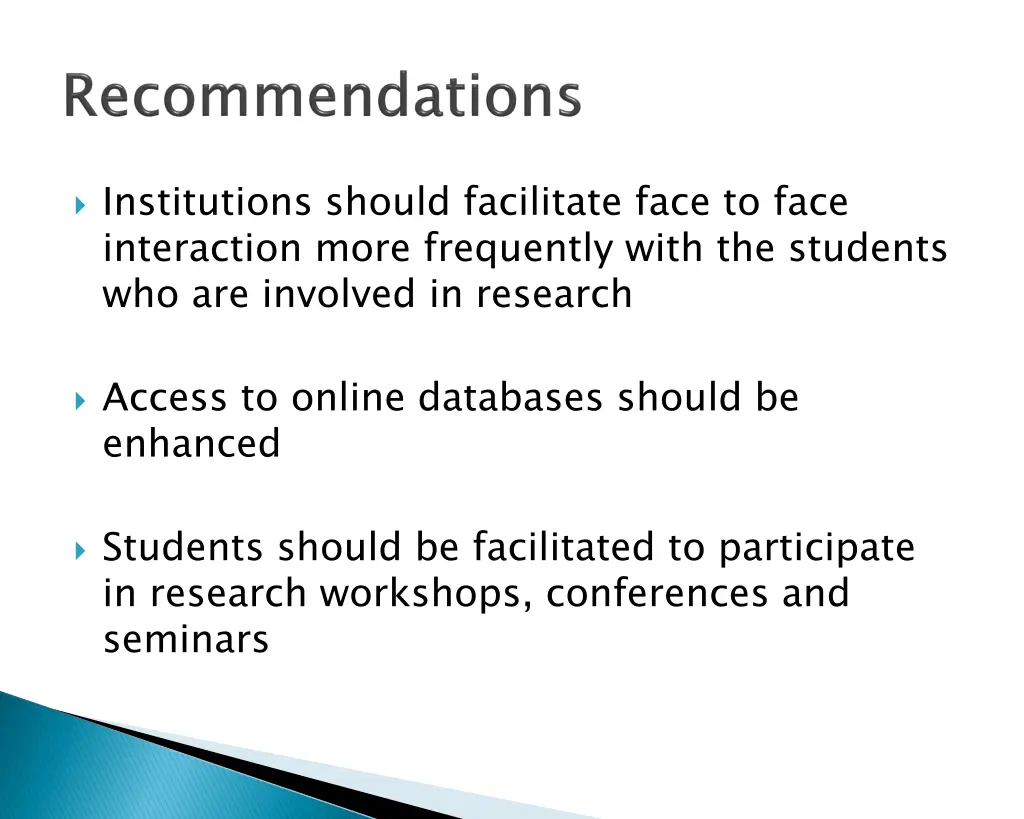institutions should facilitate face to face