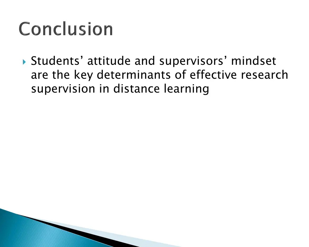 students attitude and supervisors mindset