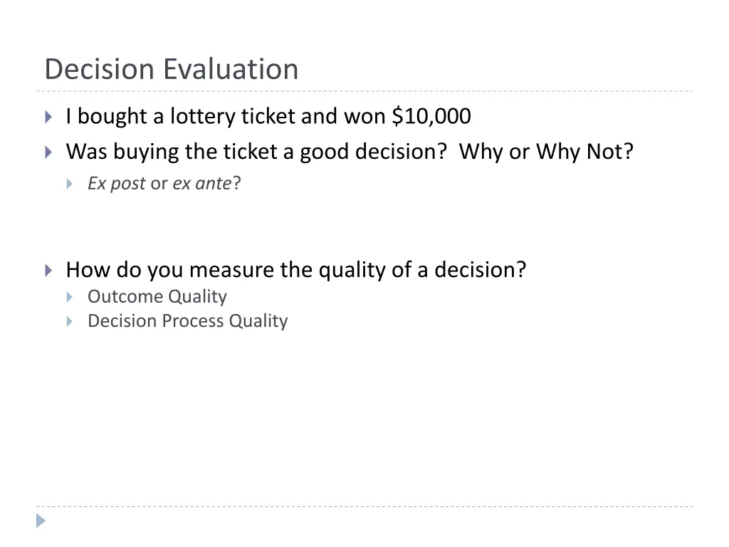 decision evaluation