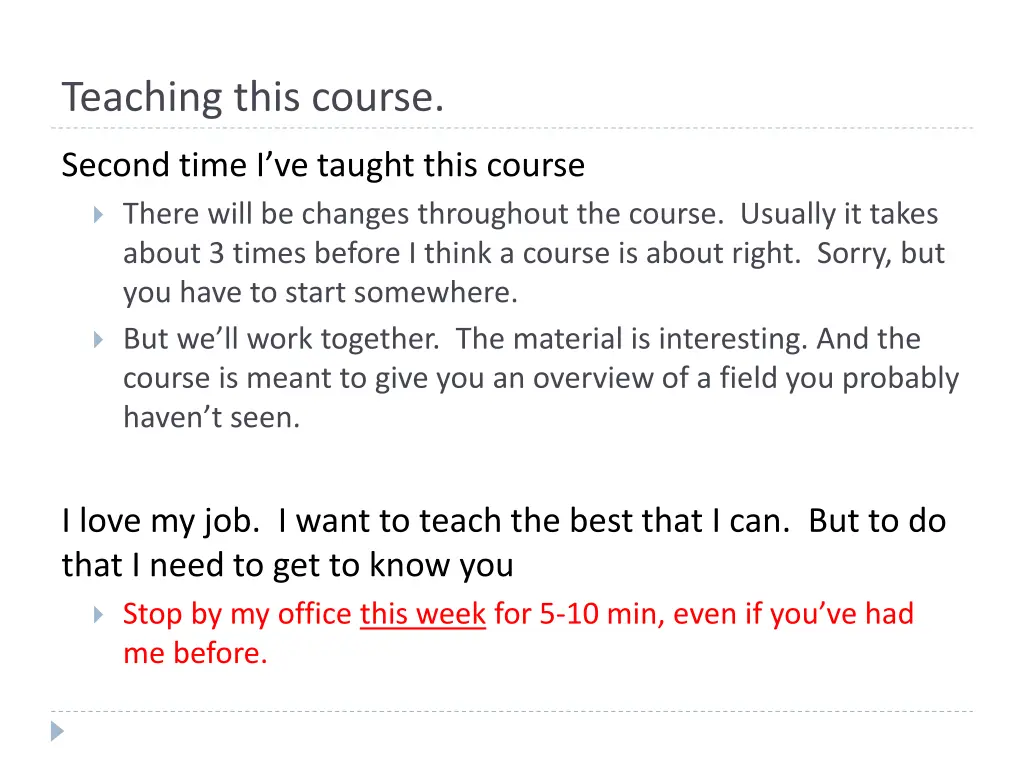 teaching this course