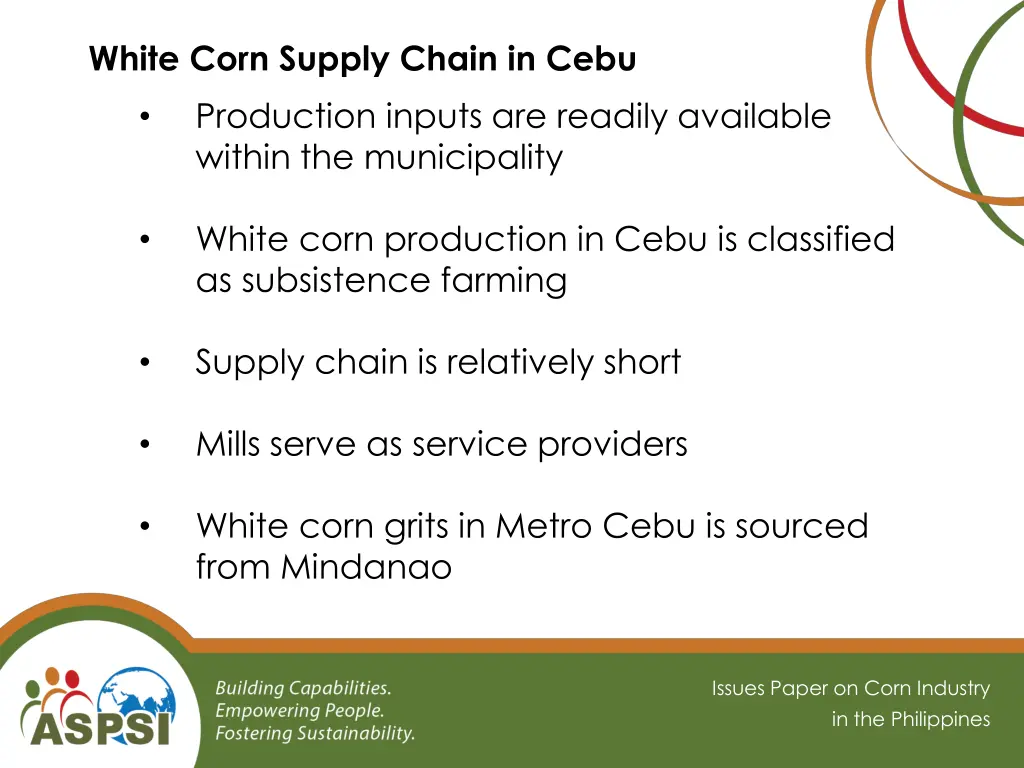 white corn supply chain in cebu