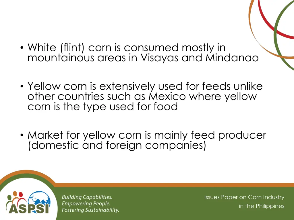 white flint corn is consumed mostly