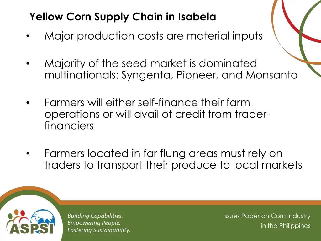 yellow corn supply chain in isabela