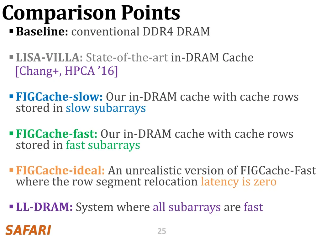 comparison points baseline conventional ddr4 dram