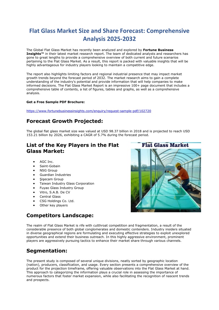 flat glass market size and share forecast