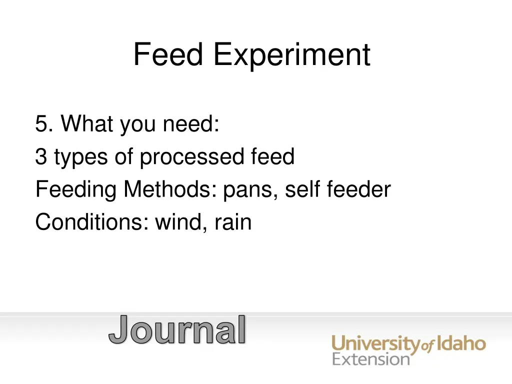 feed experiment 1