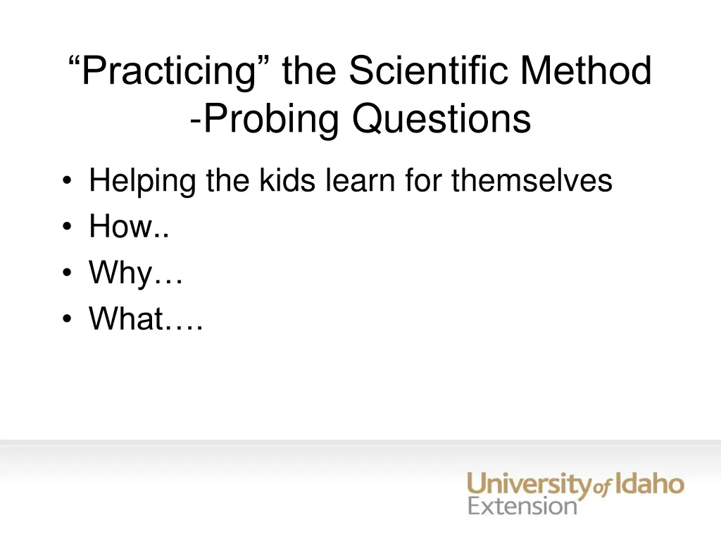 practicing the scientific method probing questions 2
