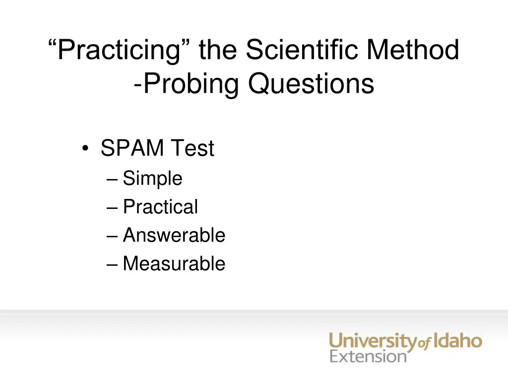 practicing the scientific method probing questions