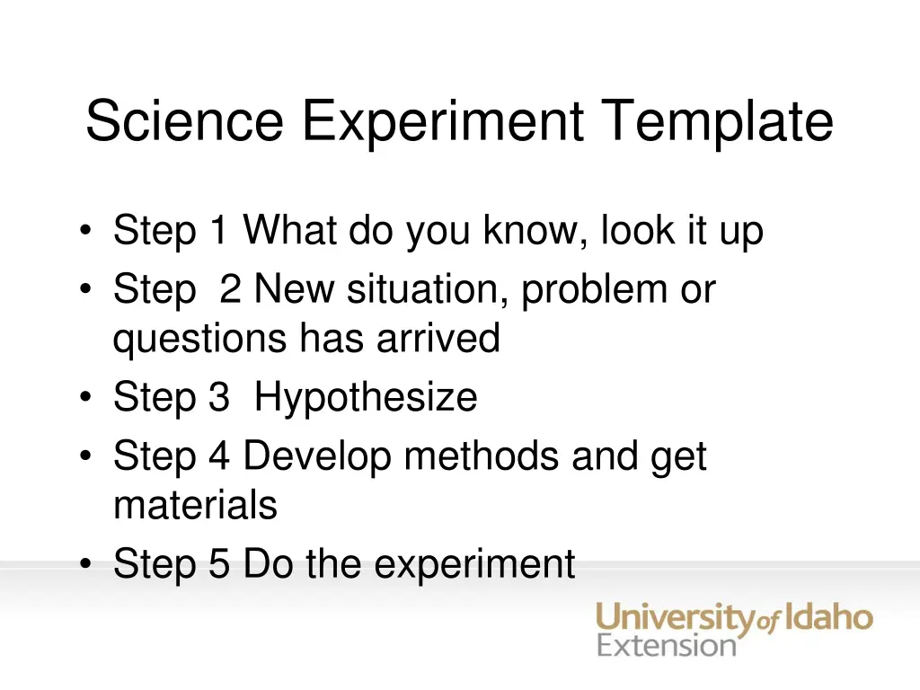 science experiment template