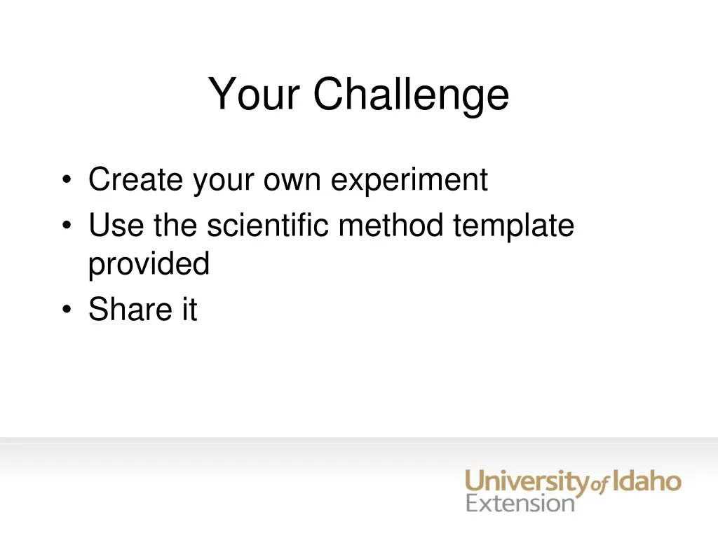your challenge