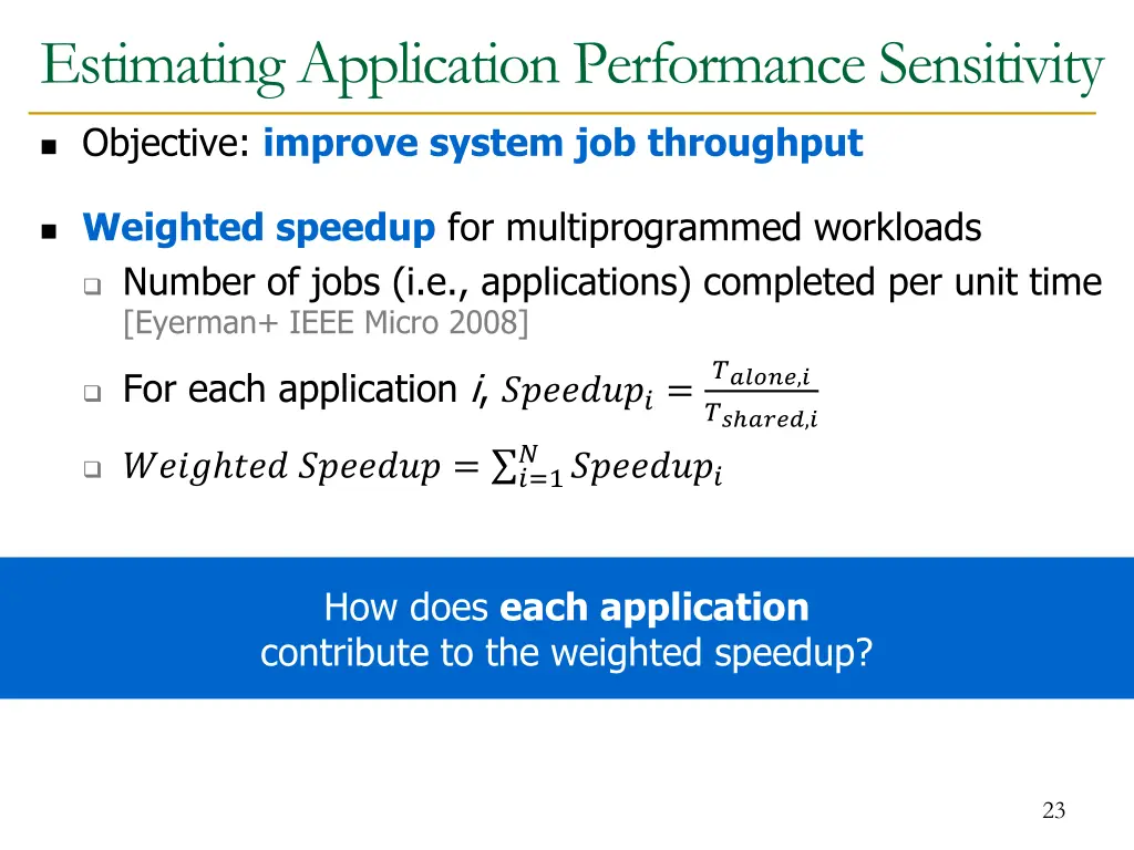 estimating application performance sensitivity