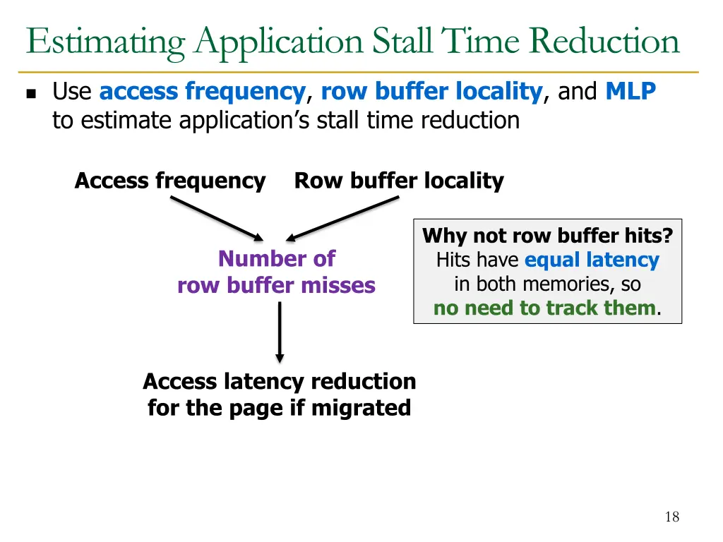 estimating application stall time reduction