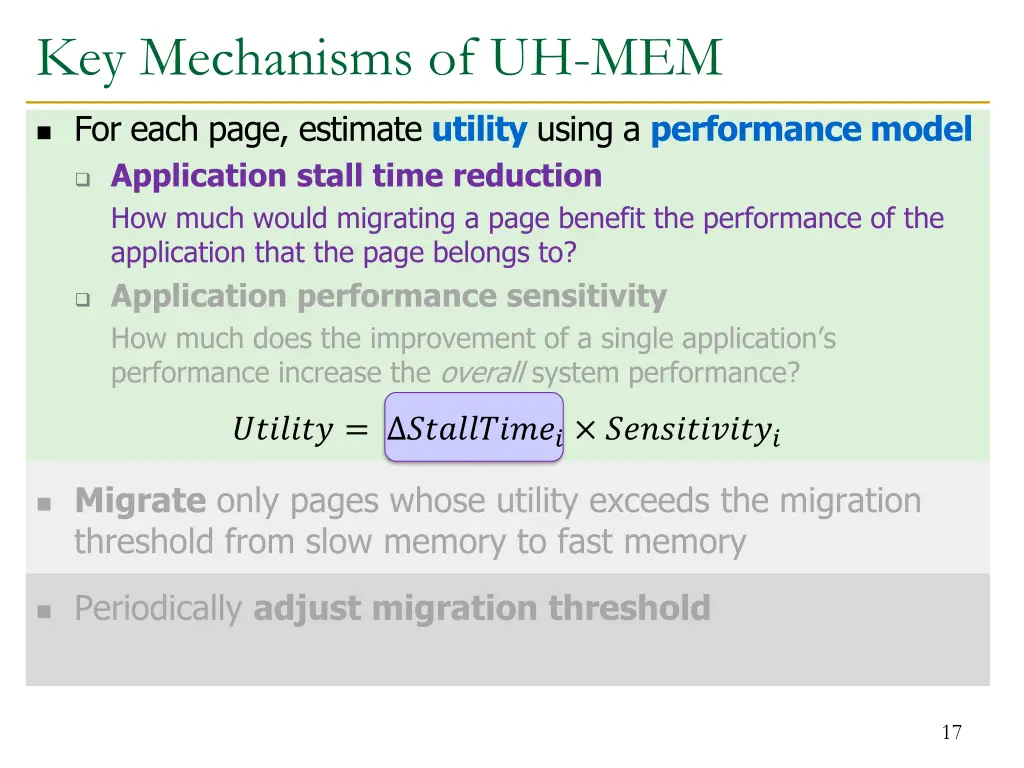 key mechanisms of uh mem 1